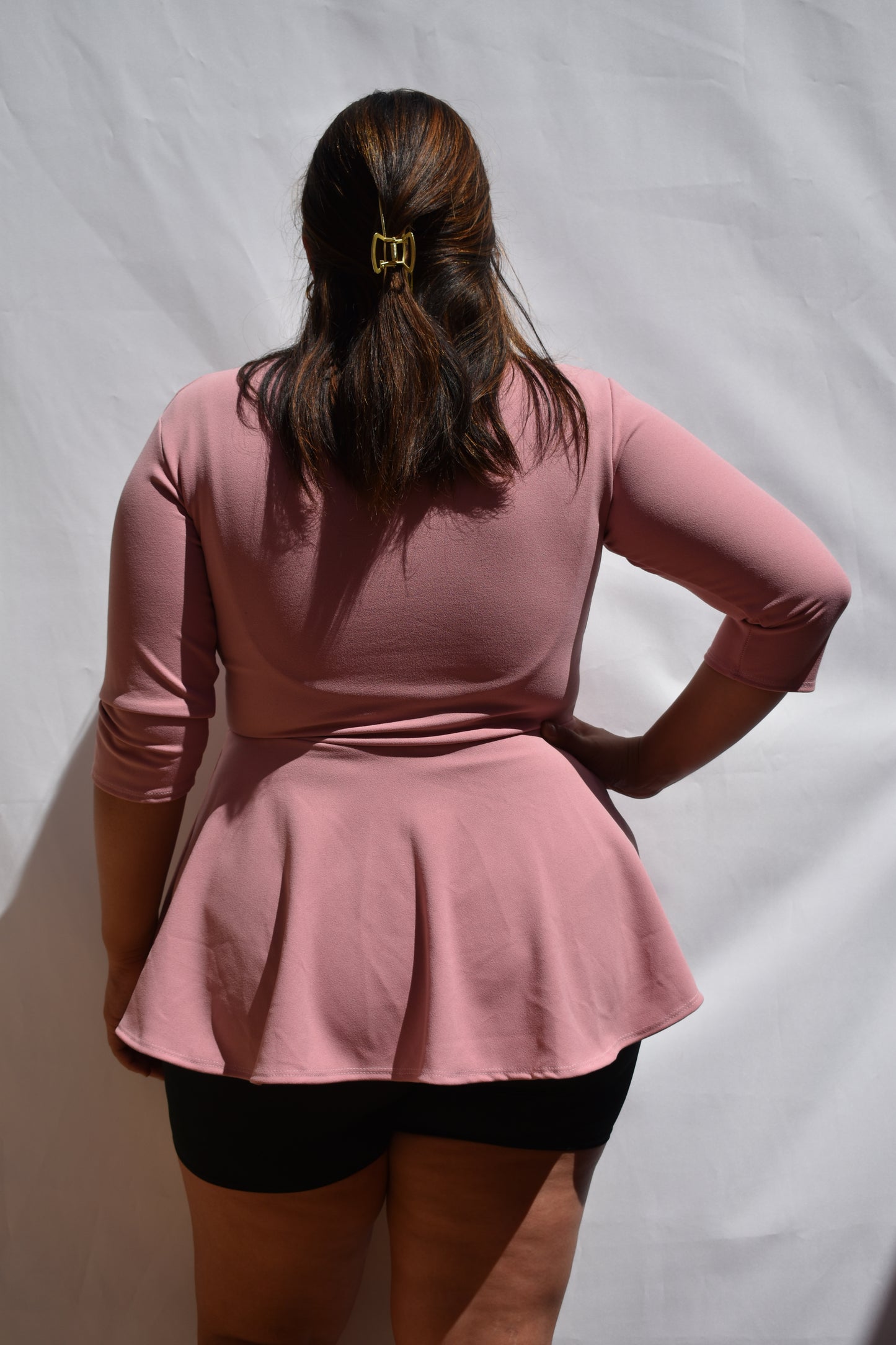 POLERA PEPLUM PALO ROSA