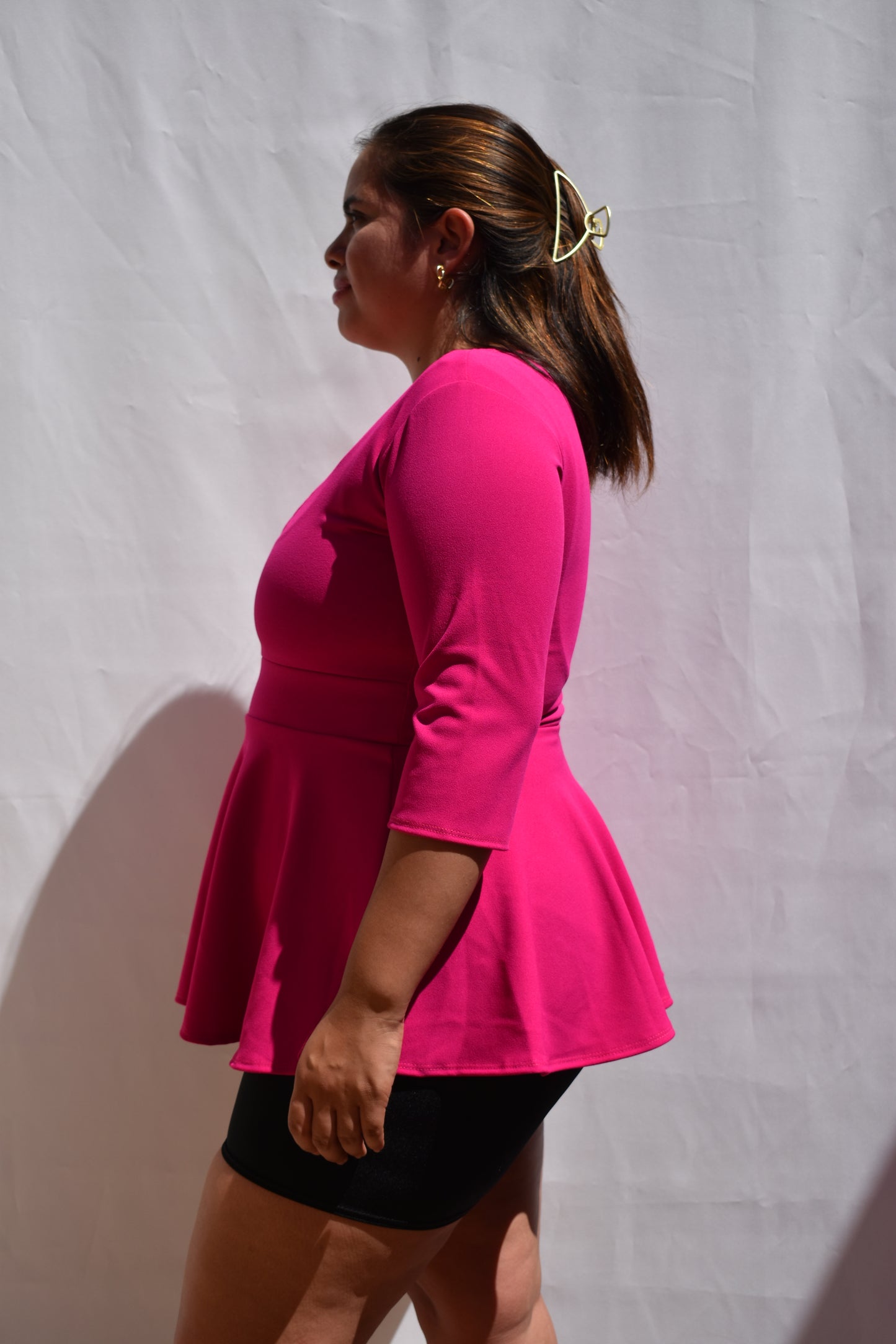 POLERA PEPLUM FUCSIA