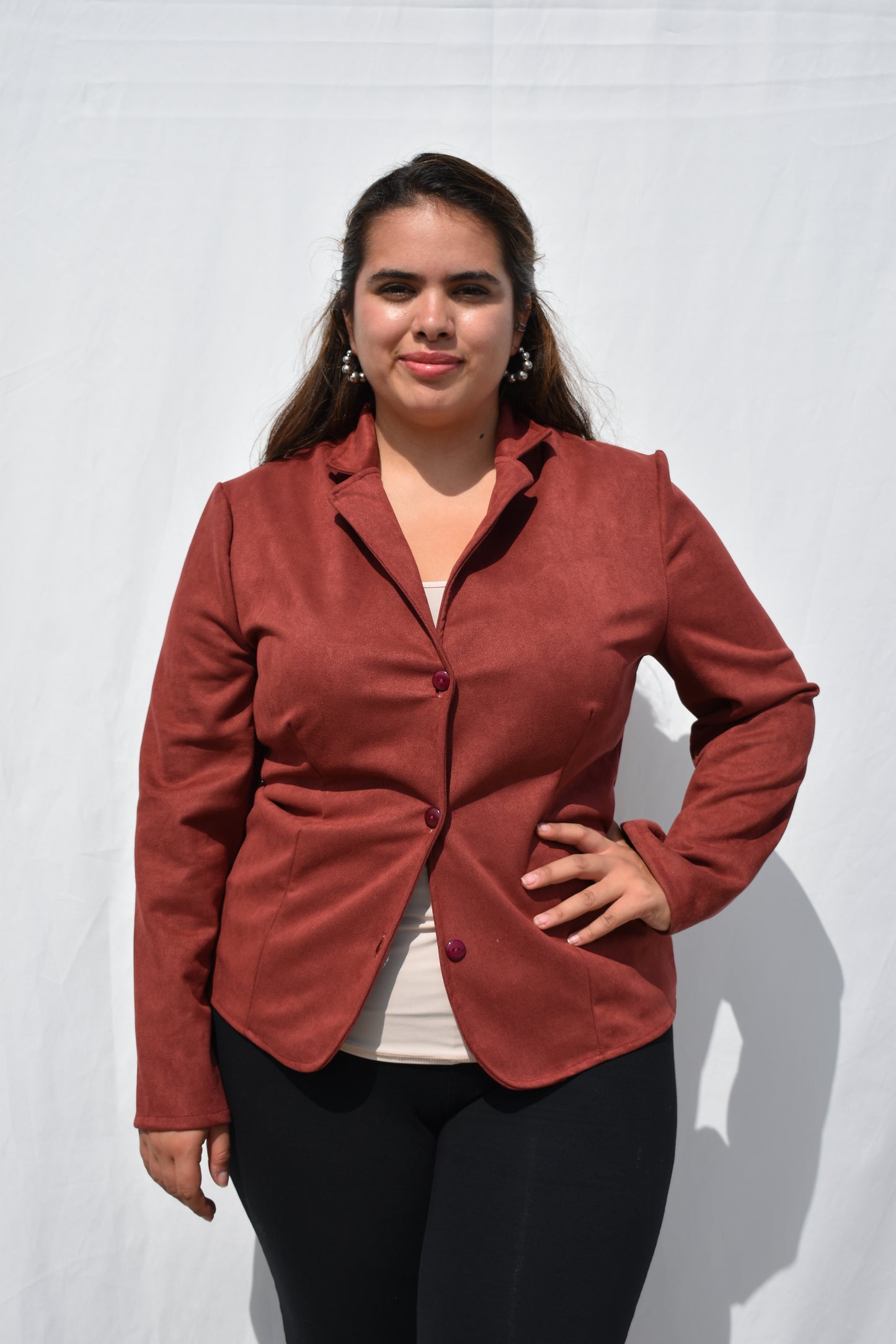 BLAZER DE GAMUZA BURDEO