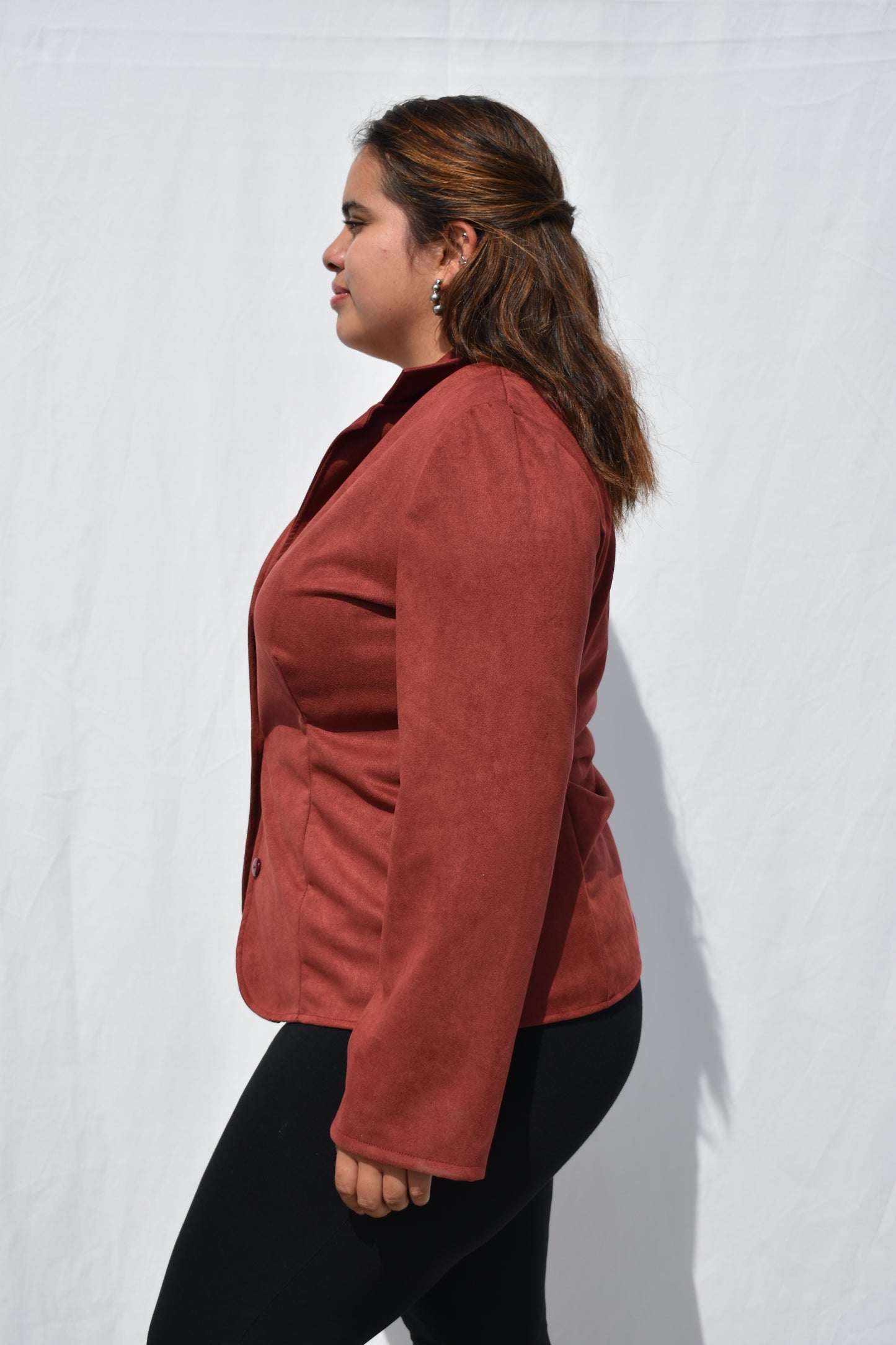 BLAZER DE GAMUZA BURDEO