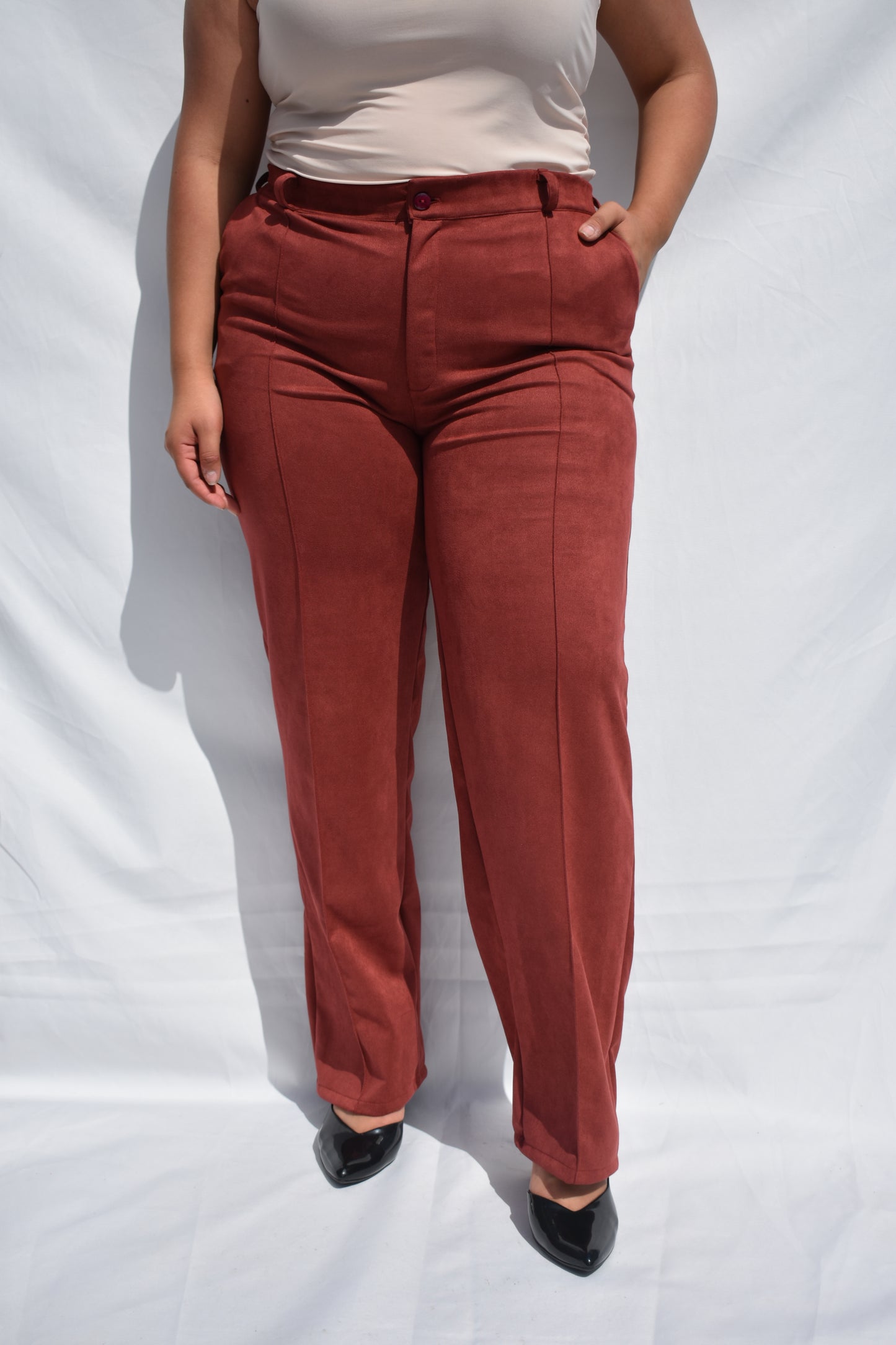 PANTALON SASTREROS GAMUZA BURDEO