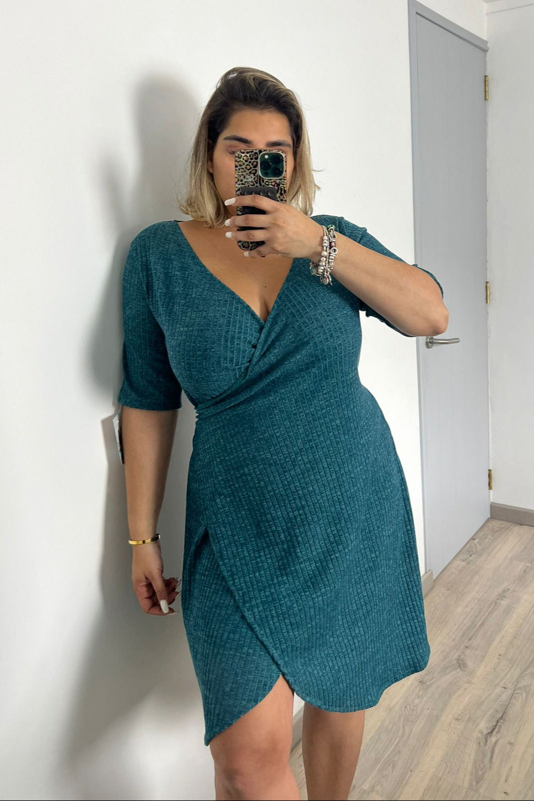MINI VESTIDO LINDA LANILLA PETROLEO