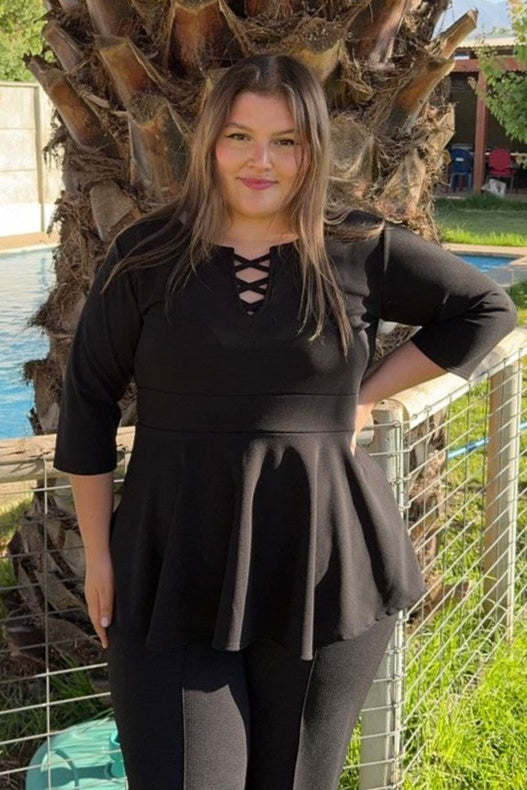 POLERA PEPLUM NEGRO