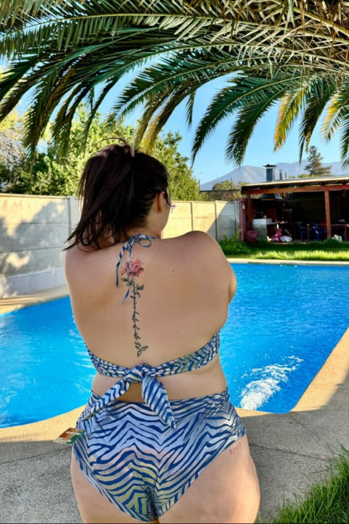 BIKINI TALLA GRANDE ZEBRA BLUE