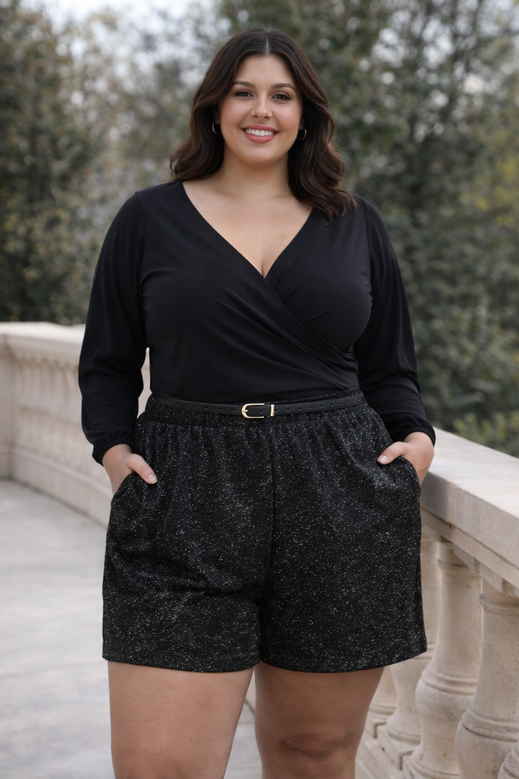 SHORT VENGANZA NEGRO BRILLANTE