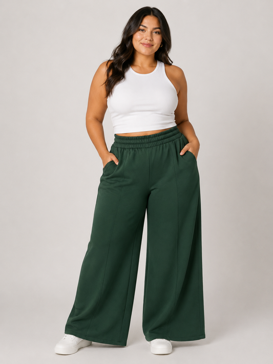 JOGGER PALAZZO VERDE BOTELLA