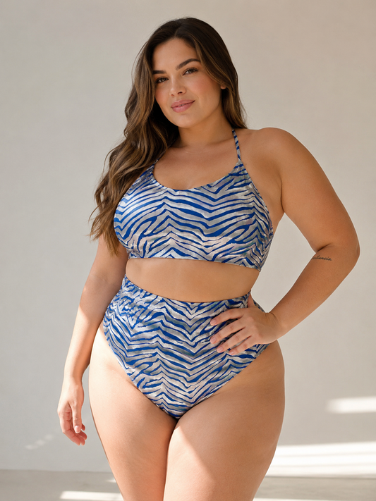 BIKINI TALLA GRANDE ZEBRA BLUE (SOLO CALZON)