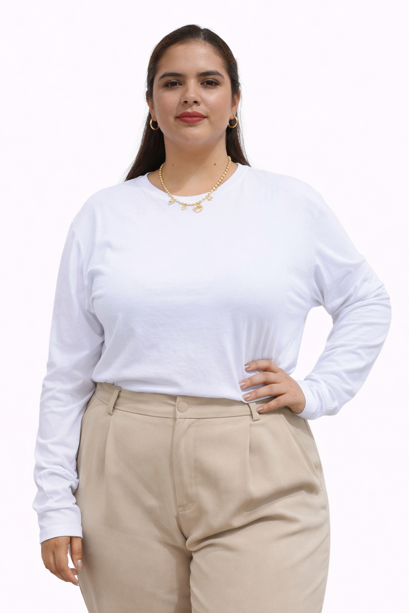 POLERA ALGODON MANGAS LARGAS