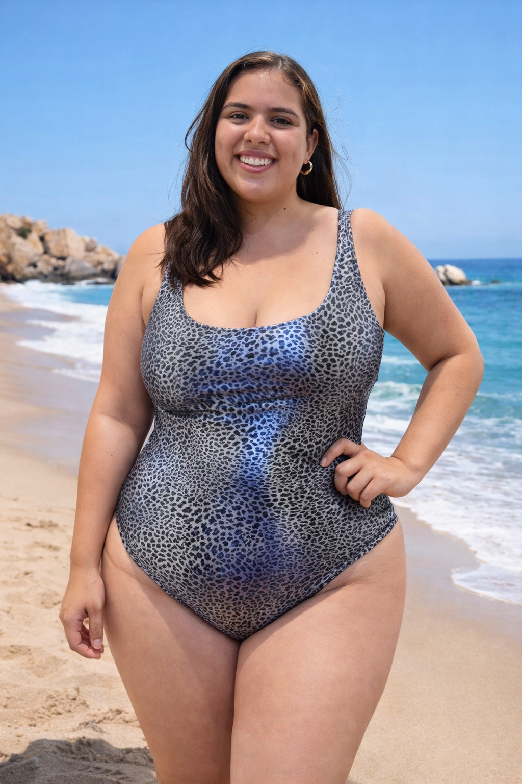 TRAJE DE BAÑO BLUE LEOPARD