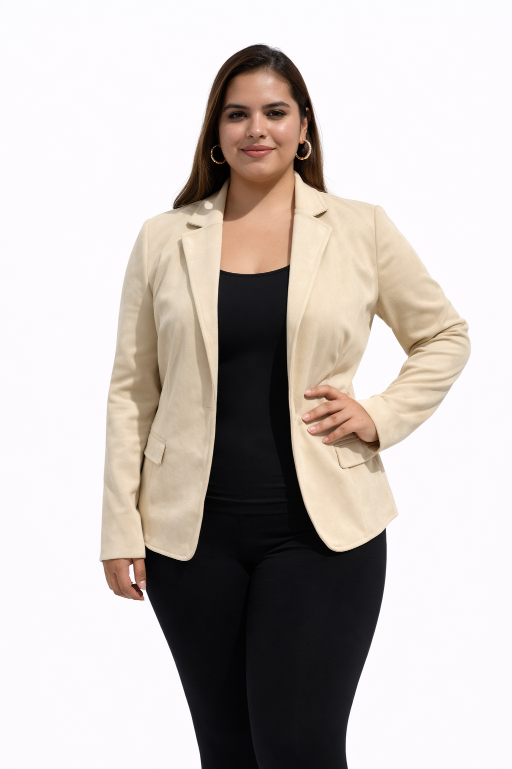 BLAZER DE GAMUZA BEIGE