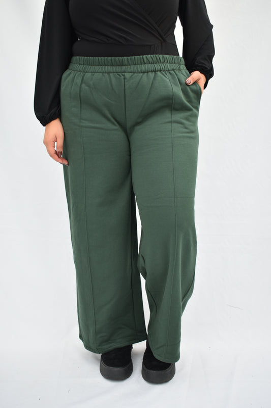 JOGGER PALAZZO VERDE BOTELLA