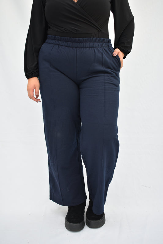 JOGGER PALAZZO AZUL MARINO